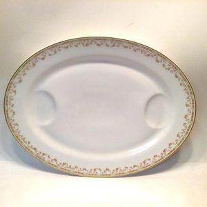 HAVILAND china Limoges France Schleiger 346 Oval Serving Platter with well.